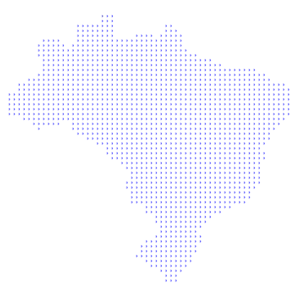 Mapa do Brasil com cobertura Instauto